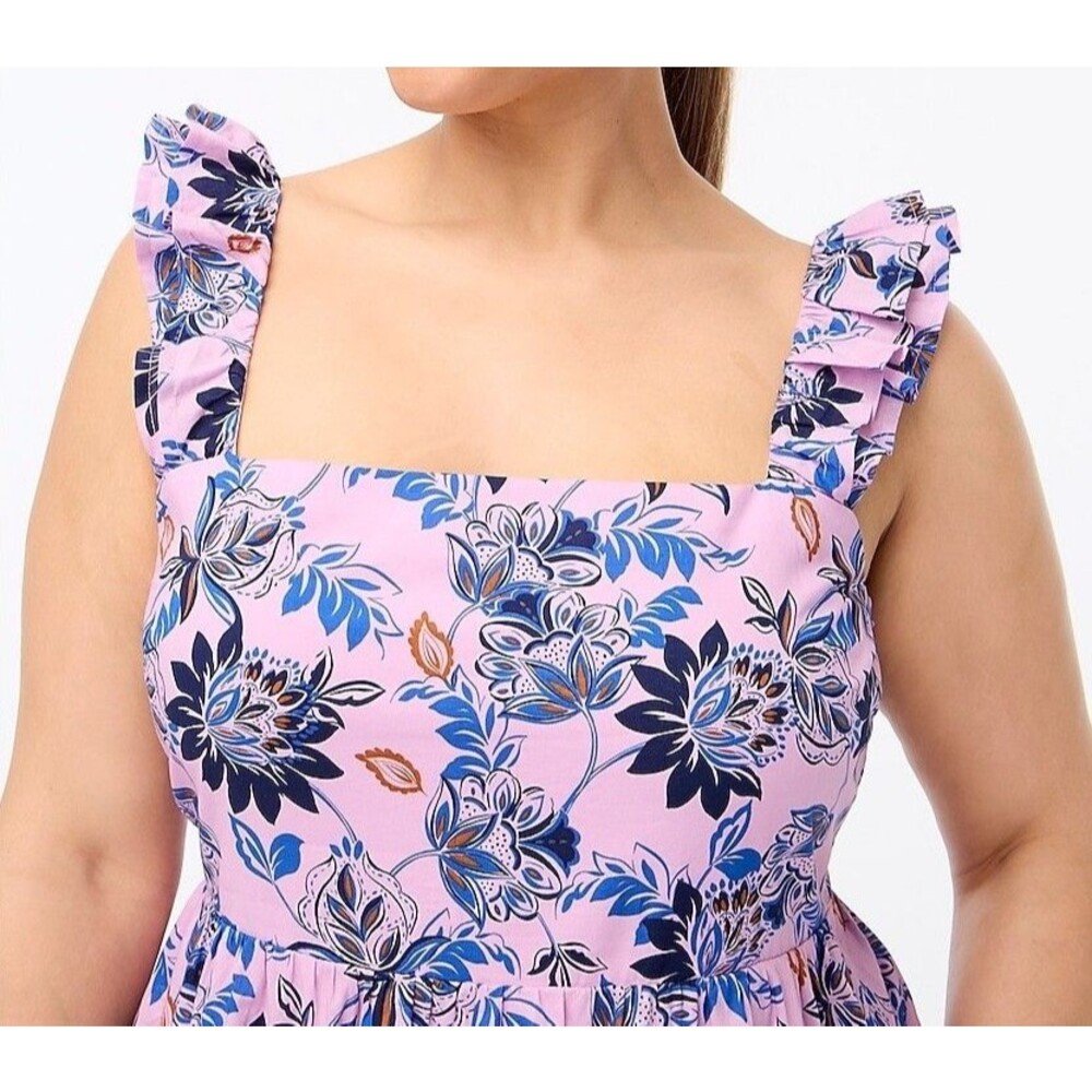 J Crew Factory Women’s Square Neck Midi Floral Dress Size 10 - Picture 5 of 6